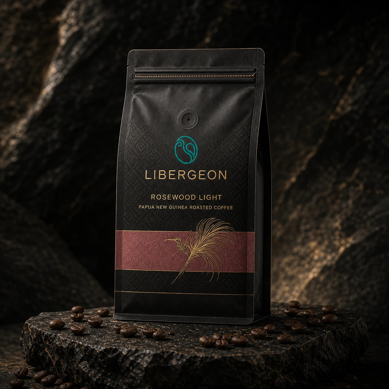 Rosewood Light Libergeon roasted coffee package