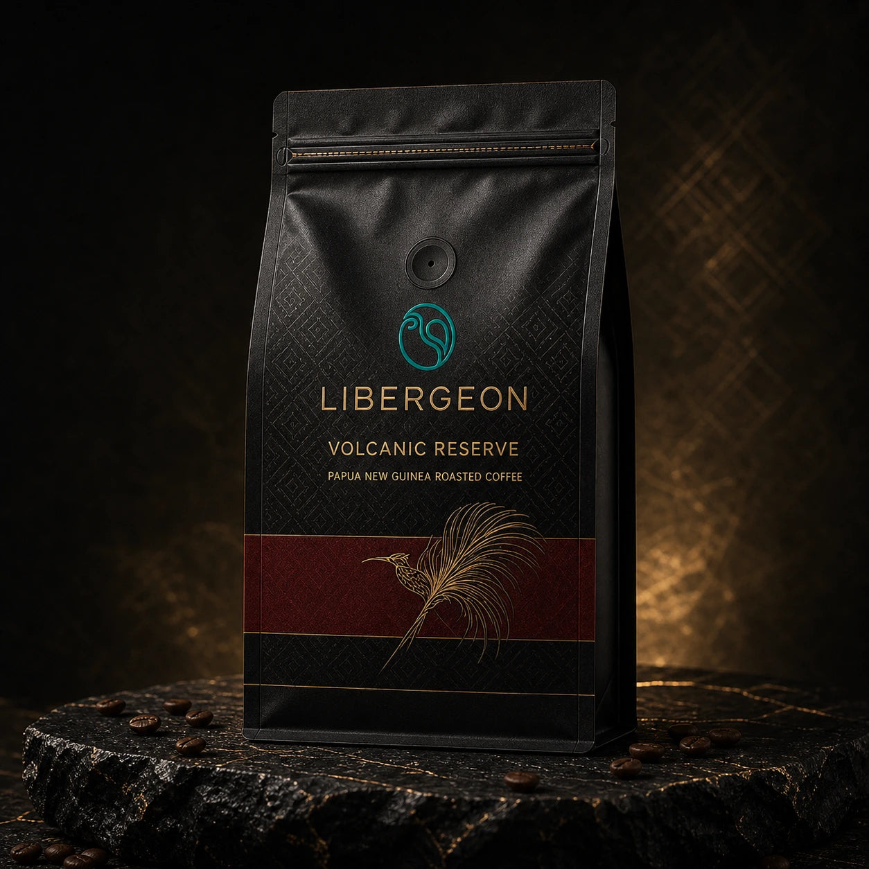 Volcanic Reserve Libergeon roasted coffee package