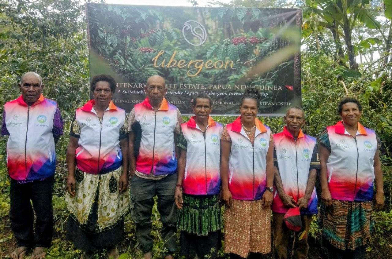 Olive Environmental Association members at the Libergeon coffee estate